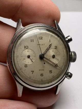 Very Rare Estate Purchased Vintage Gallet Swiss Chronograph Men’s Watch