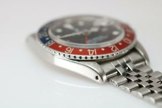 Vintage Rolex GMT Master 1675 Pepsi Bezel Long E Dial Watch Circa 1960s 11