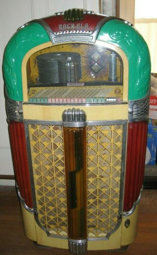 1948 - 49 Antique Juke Box Rockola 1428 Magic Glo With Key