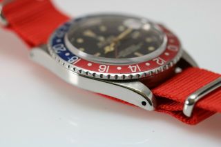 Rolex GMT Master 1675 Gilt Chapter Ring Pointed Crown Guard Vintage Watch,  1960s 10