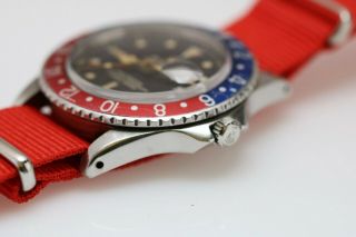 Rolex GMT Master 1675 Gilt Chapter Ring Pointed Crown Guard Vintage Watch,  1960s 11