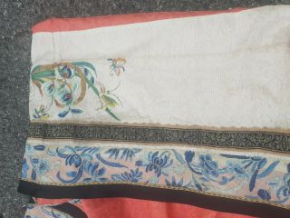 Antique 19 th Chinese silk embroidery robe textile dress 7