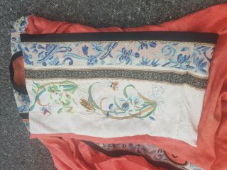 Antique 19 th Chinese silk embroidery robe textile dress 8