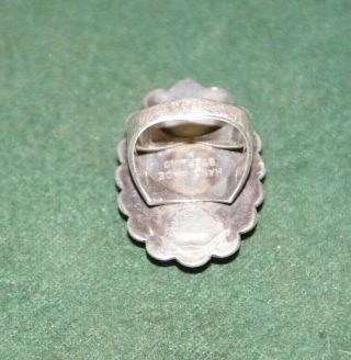 Vintage Handmade Southwestern Sterling Silver & Red Cabochon Bracelet & Ring SZ7 4