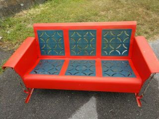 Vintage 3 Seater Piecrust Design Glider And Matching Chairs 1940’s 2