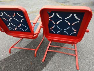 Vintage 3 Seater Piecrust Design Glider And Matching Chairs 1940’s 7