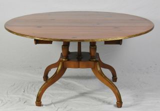 Baker Historic Charleston Pine Round Dining Room Table With 2 Leaves Farmhouse