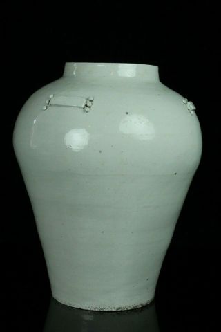AUG079 RARE KOREAN LATE JOSEON WHITE PORCELAIN BIG POT VESSEL JAR H:40cm 2