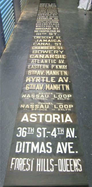 Vintage York Subway Ab Car Destination 2 - Sided Large Roll Sign