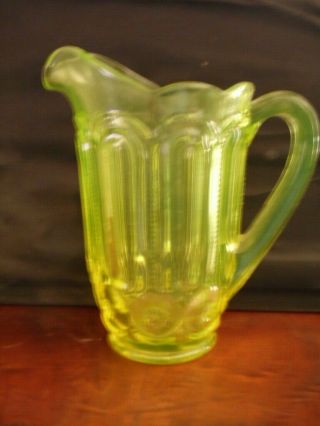 Vintage Weishar Glass Vaseline Carnival Ltd Edition Moon & Stars Water Set 2