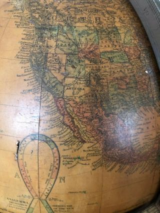 Antique Gilman Joslin Terrestrial Globe,  16 Inches in Diameter 7