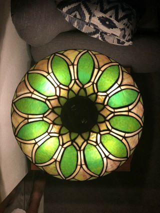Duffner & kimberly Floral Nasturtium Border Leaded Stained Glass Lamp Shade 6