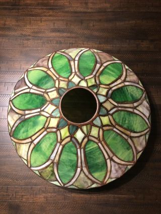 Duffner & kimberly Floral Nasturtium Border Leaded Stained Glass Lamp Shade 7