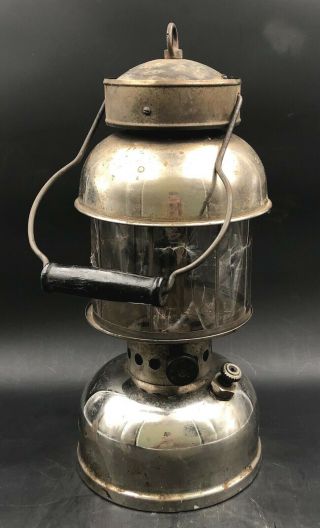 Rare Early1900s Coleman Wooden Handled Kerosene Lantern Mica Globe