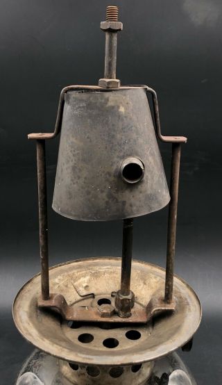 RARE Early1900s Coleman Wooden Handled Kerosene Lantern Mica Globe 6