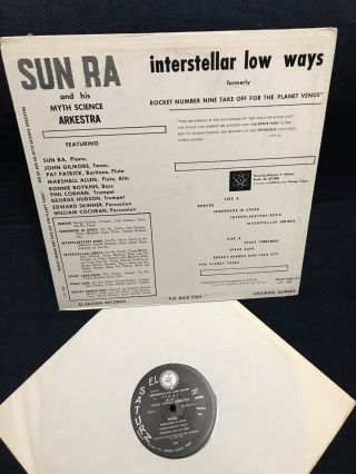 SUN RA & His Myth Science Arkestra LP INTERSTELLAR LOW WAYS rare EL SATURN Vinyl 3