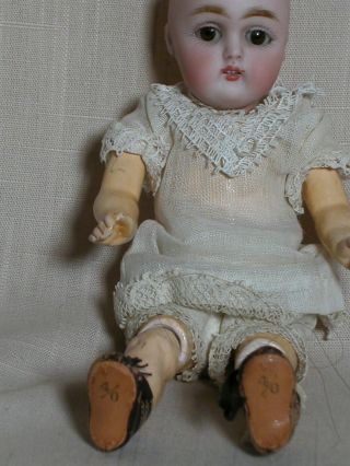 Antique rare Tiny Kestner Doll Mold 155 Jointed Composition Body Orig Outfit 7 