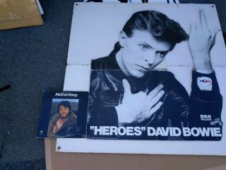 David Bowie 1977 Heroes Huge Us Rca Promo Display Vg Rare Miss Piece Vtg