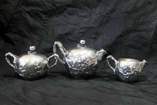 Gorgeous Antique Sterling Silver Shiebler 3 Piece Tea Set