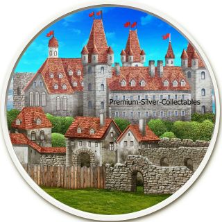 2019 Austrian Wiener Neustadt Ancient Town - 1 Ounce Pure Silver Colorized