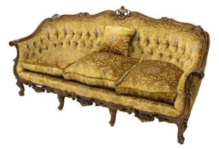 Italian Baroque Style Buttoned Upholstered Sofa
