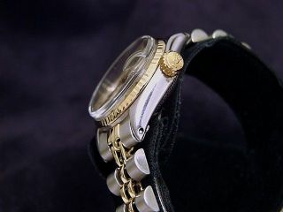 Vintage Rolex Date Ladies 2Tone 14K Yellow Gold Steel Watch Jubilee Silver 6517 4