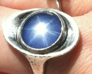 Star Sapphire Henry Steig.  925 Vintage Ring
