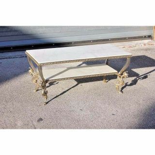 Maison Jansen Two - Tier Bronze  Dragon Leg  Coffee Table With Marble Top. 10