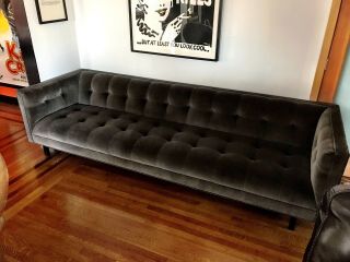 Restoration Hardware Madison Vintage Velvet Sofa Tufted