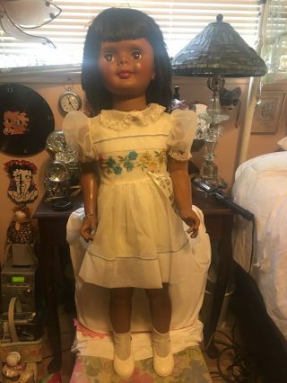 3ft Vintage Walker Black Patti Playpal Companion Rare Doll Unmarked