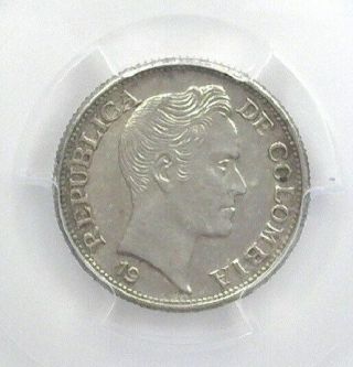 Colombia 19 (19) 2 - 1/2 Pesos Silver Pattern Pcgs Sp63 Restrepo - P126 Extra Rare