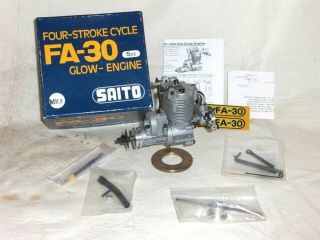 Rare,  Vintage,  - In - Box,  Saito Fa - 30 Mk2,  Open Rocker,  4 - Stroke Glow/nitro Engine