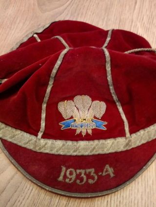 Very Rare - Wales Welsh Players Rugby International Cap 1933 - 34 - Vs England