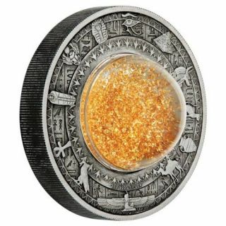 Golden Treasures Of Ancient Egypt - 2019 2 Oz Silver Antiqued Coin - Tuvalu