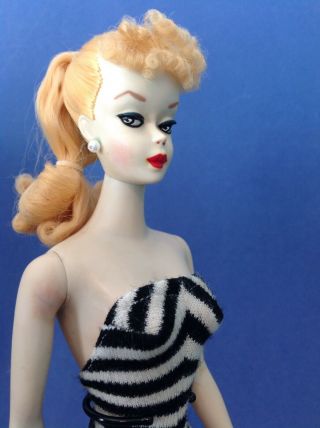 Vintage 2 Ponytail Barbie With Retouched Facial Paint 5