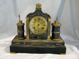 Antique French Medaille Bronze Mechanical Clock -