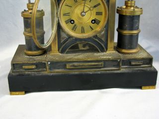 Antique FRENCH MEDAILLE BRONZE MECHANICAL CLOCK - 5