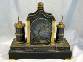 Antique FRENCH MEDAILLE BRONZE MECHANICAL CLOCK - 7