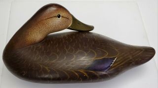 VINTAGE c.  1950 ' s CHARLIE JOINER,  MARYLAND EARLY HAND CARVED WOODEN DUCK DECOY 10
