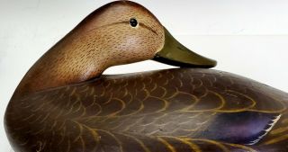 VINTAGE c.  1950 ' s CHARLIE JOINER,  MARYLAND EARLY HAND CARVED WOODEN DUCK DECOY 2
