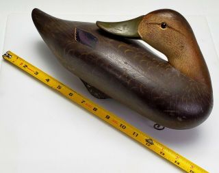 VINTAGE c.  1950 ' s CHARLIE JOINER,  MARYLAND EARLY HAND CARVED WOODEN DUCK DECOY 4