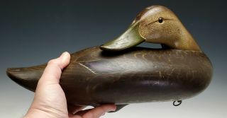 VINTAGE c.  1950 ' s CHARLIE JOINER,  MARYLAND EARLY HAND CARVED WOODEN DUCK DECOY 5