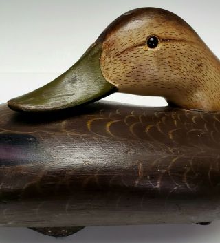 VINTAGE c.  1950 ' s CHARLIE JOINER,  MARYLAND EARLY HAND CARVED WOODEN DUCK DECOY 9