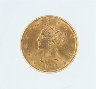 1899 Liberty Gold $10 Icg Ms65,  Lists For $3100 Roll Fresh Gem Rare This