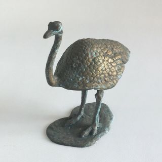 Arthur Court Brass Ostrich Hinged Trinket Stash Box Vintage 1978 Animal Bird
