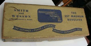 Vintage Smith & Wesson Gold Box 357 Magnum Revolver Nickel Finish Box Only