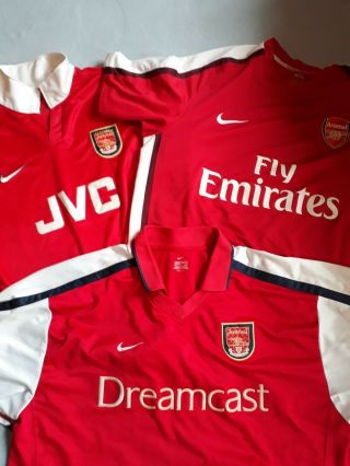 3 Mens Vintage Arsenal Football Soccer Kit Jersey Training Top.