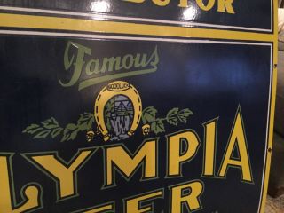 Large Vintage Olympia Beer Porcelain Sign 48” 6