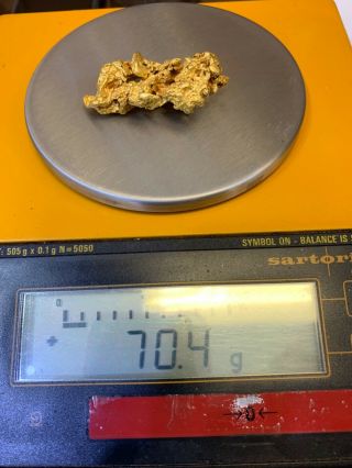 Large Natural Pure Gold Nugget Australian 70.  4g Very Rare