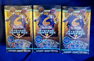 Yugioh Ancient Legacy Edition Mystery Power Box (3) Three Total Two Are Heavy